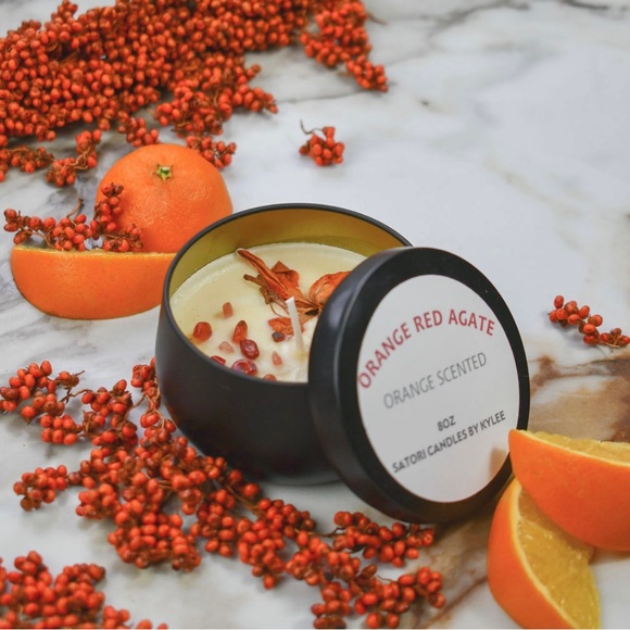 Orange Lily Crystal Candle - Picture 5 of 6